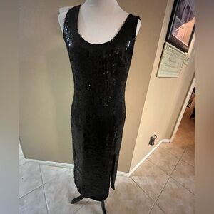 Elegant Black Sequin Dress